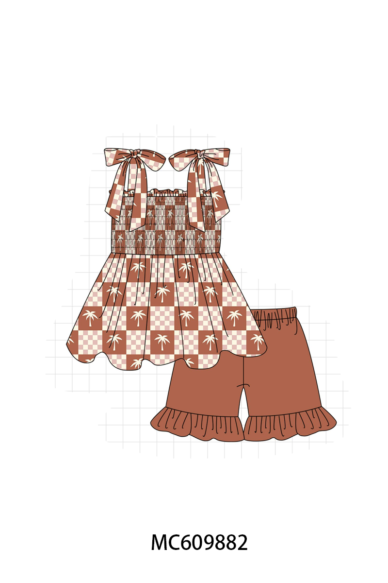 PO37: Palm Tree Checkered Smocked Collection (ETA March)