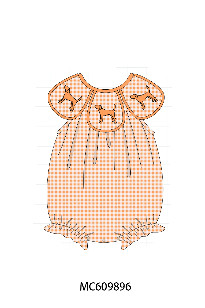 PO37: Orange Tennessee Embroidery Gingham Collection (ETA March)