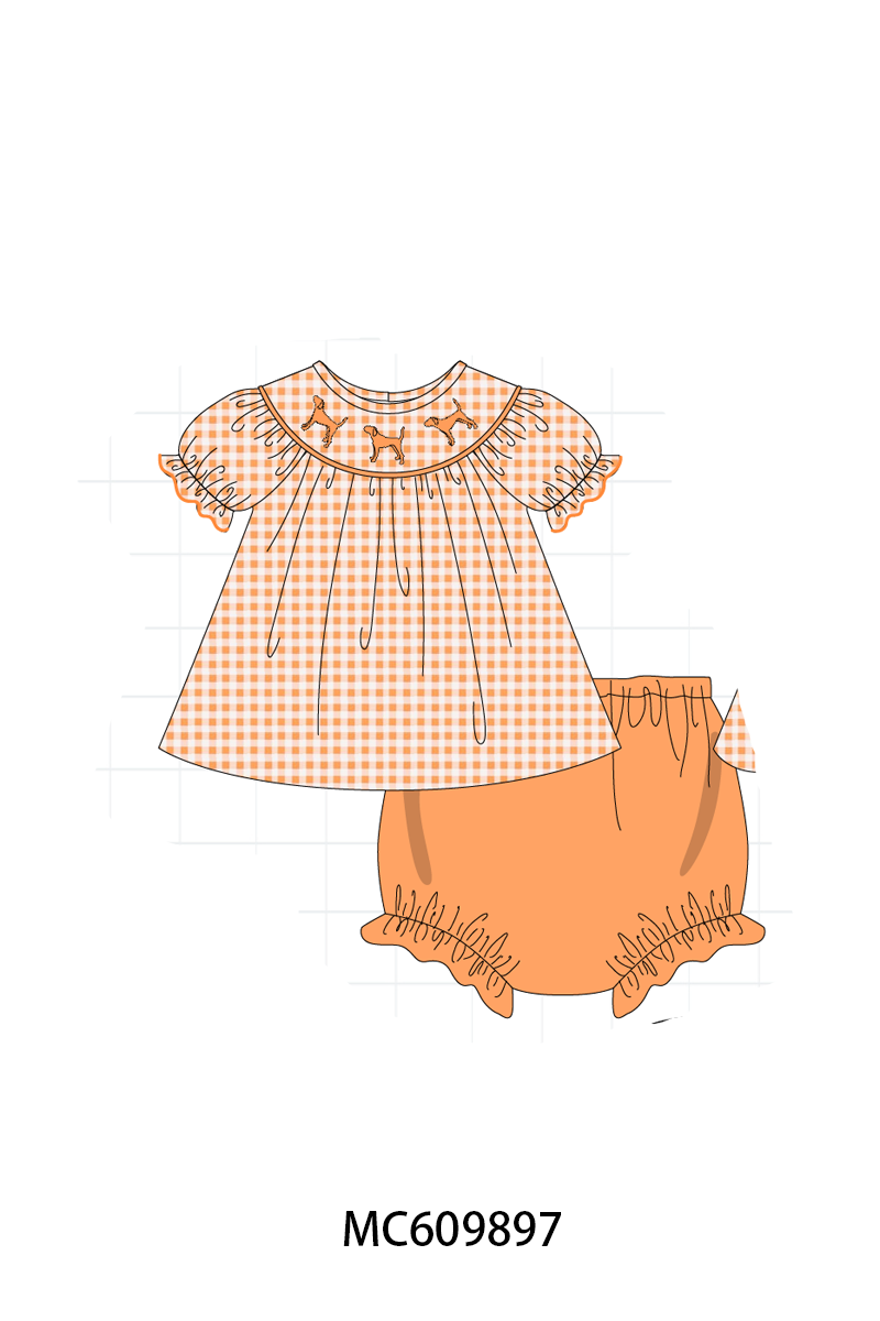 PO37: Orange Tennessee Embroidery Gingham Collection (ETA March)