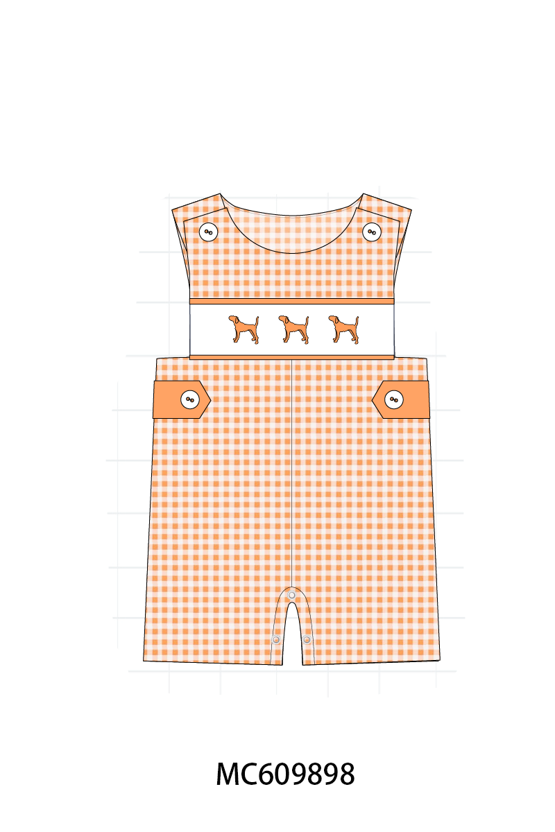 PO37: Orange Tennessee Embroidery Gingham Collection (ETA March)