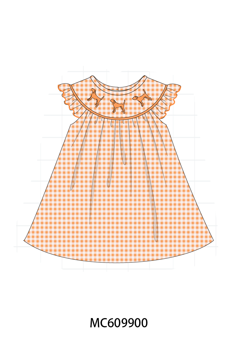 PO37: Orange Tennessee Embroidery Gingham Collection (ETA March)