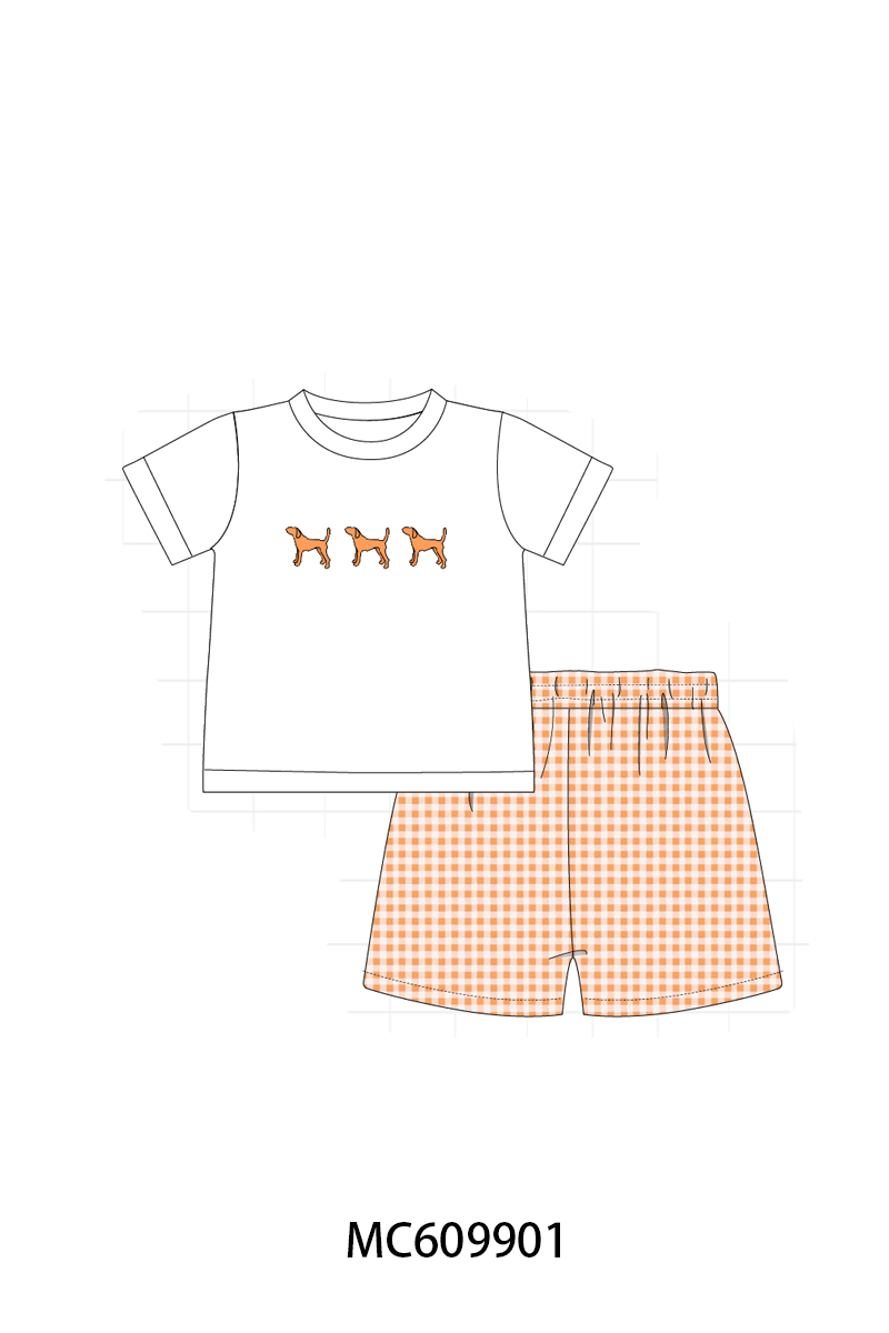 PO37: Orange Tennessee Embroidery Gingham Collection (ETA March)