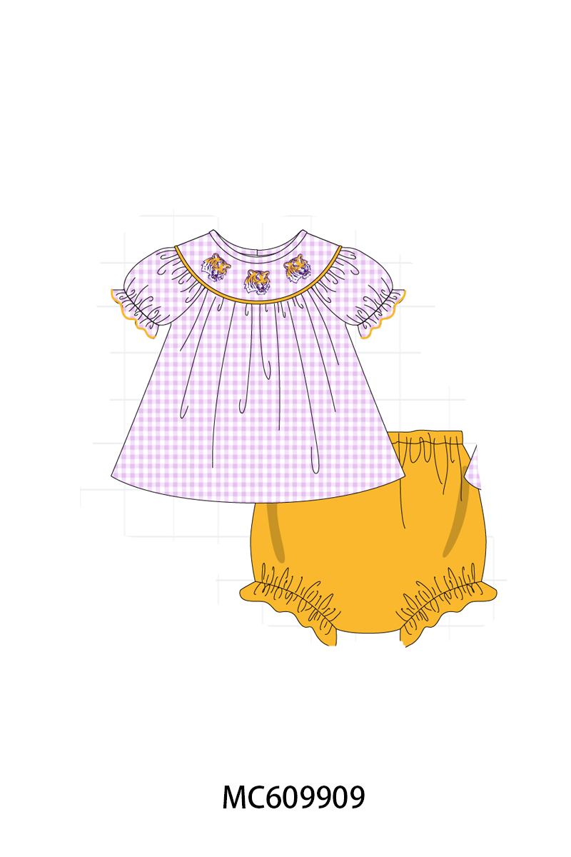 PO37: Purple LSU Embroidery Gingham Collection (ETA March)