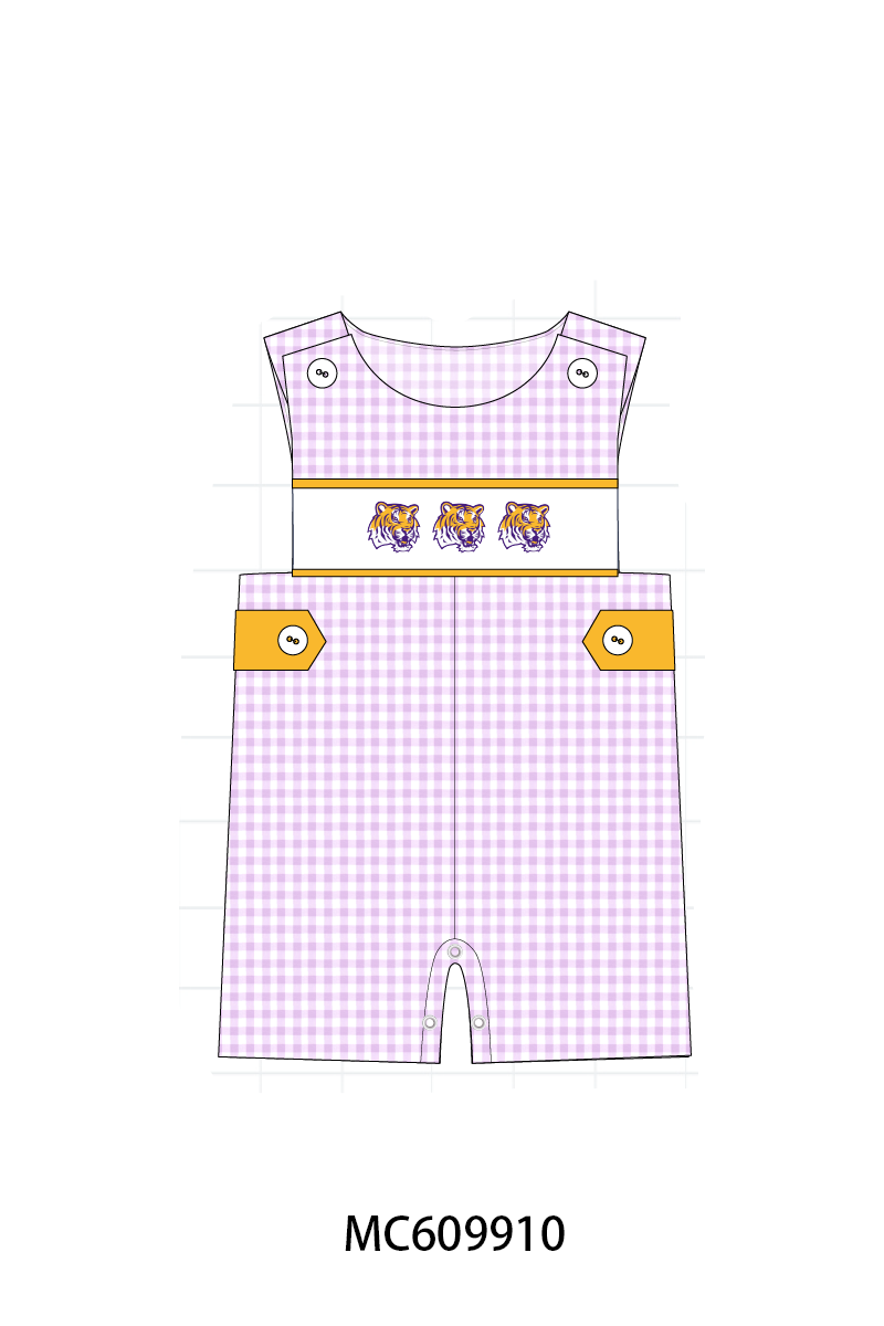 PO37: Purple LSU Embroidery Gingham Collection (ETA March)