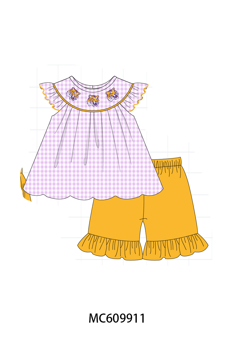 PO37: Purple LSU Embroidery Gingham Collection (ETA March)