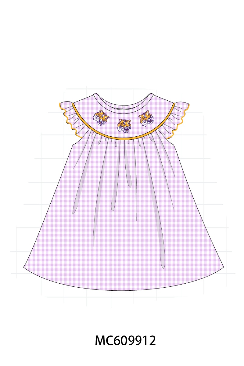PO37: Purple LSU Embroidery Gingham Collection (ETA March)