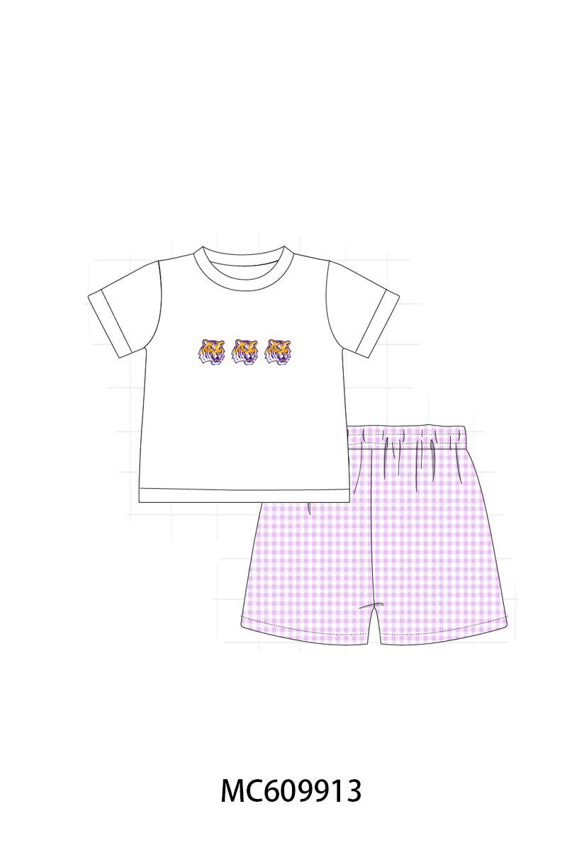 PO37: Purple LSU Embroidery Gingham Collection (ETA March)