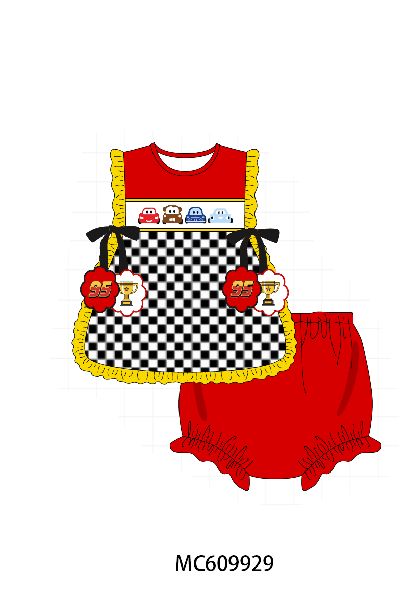 PO37: Red I Am Speed Embroidery Checkered Collection (ETA March)