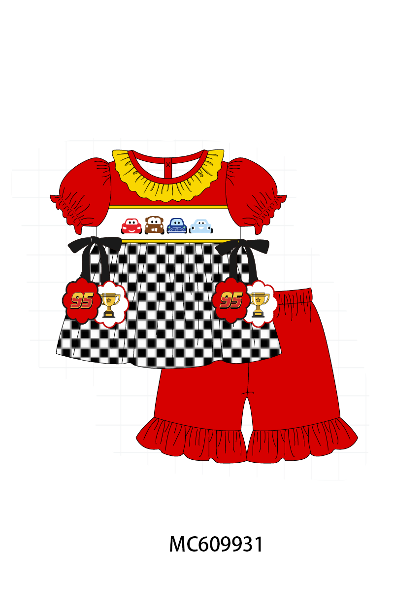 PO37: Red I Am Speed Embroidery Checkered Collection (ETA March)