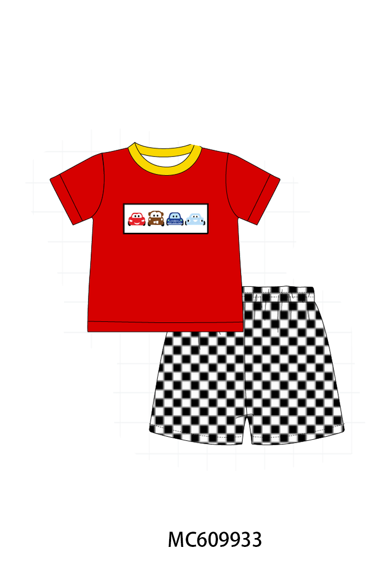 PO37: Red I Am Speed Embroidery Checkered Collection (ETA March)