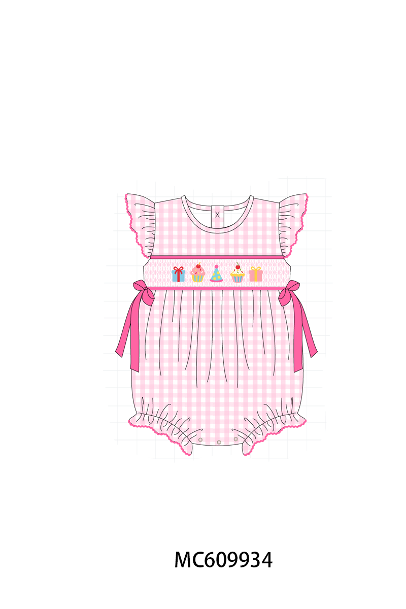 PO37: Pink Birthday Cake Smocked Gingham Collection (ETA March)