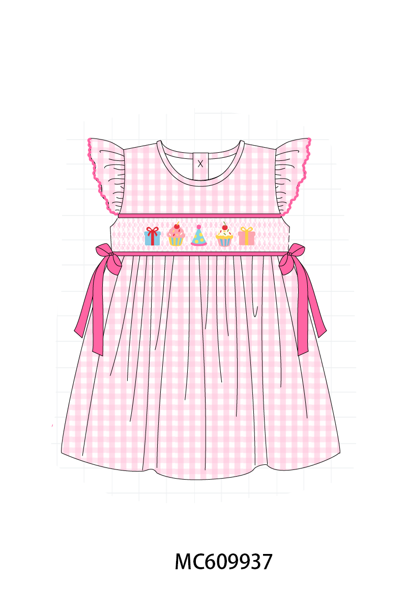 PO37: Pink Birthday Cake Smocked Gingham Collection (ETA March)