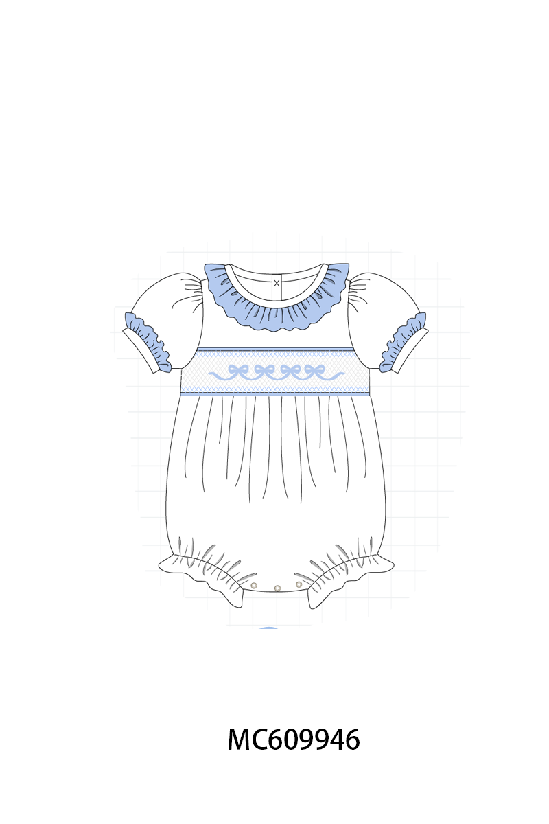 PO37: Blue Bow Smocked Ruffle Collection (ETA March)