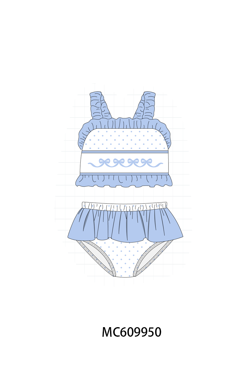 PO37: Blue Bow Smocked Ruffle Collection (ETA March)