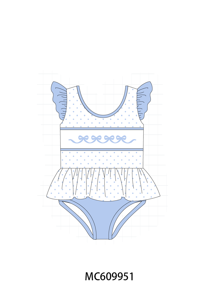 PO37: Blue Bow Smocked Ruffle Collection (ETA March)