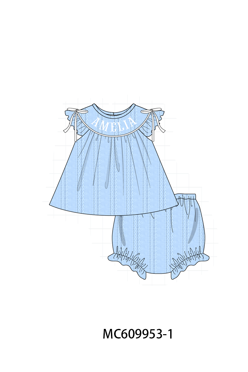 PO37: Blue Monogram Embroidery Collection (ETA March)