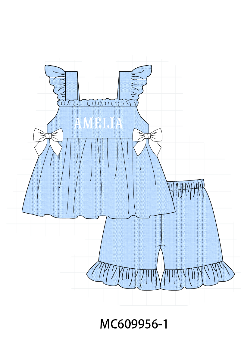 PO37: Blue Monogram Embroidery Collection (ETA March)