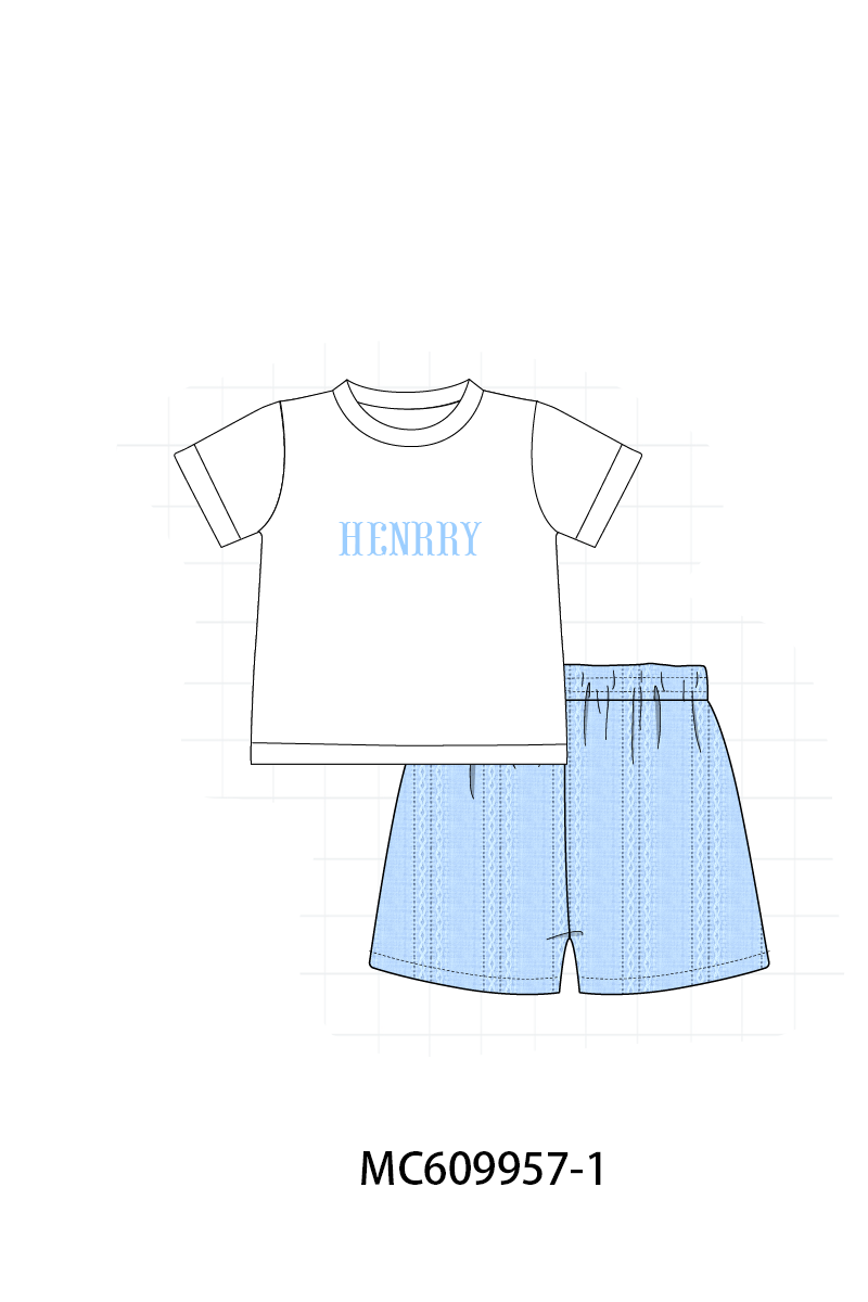 PO37: Blue Monogram Embroidery Collection (ETA March)