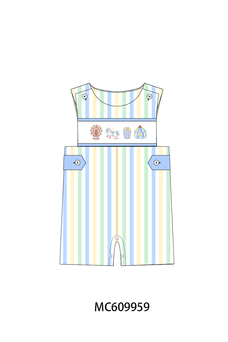 PO37: Purple Circus Embroidery Stripe Ruffle Collection (ETA March)