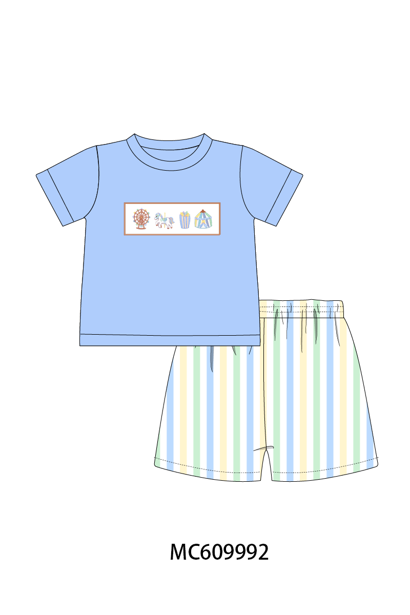 PO37: Purple Circus Embroidery Stripe Ruffle Collection (ETA March)