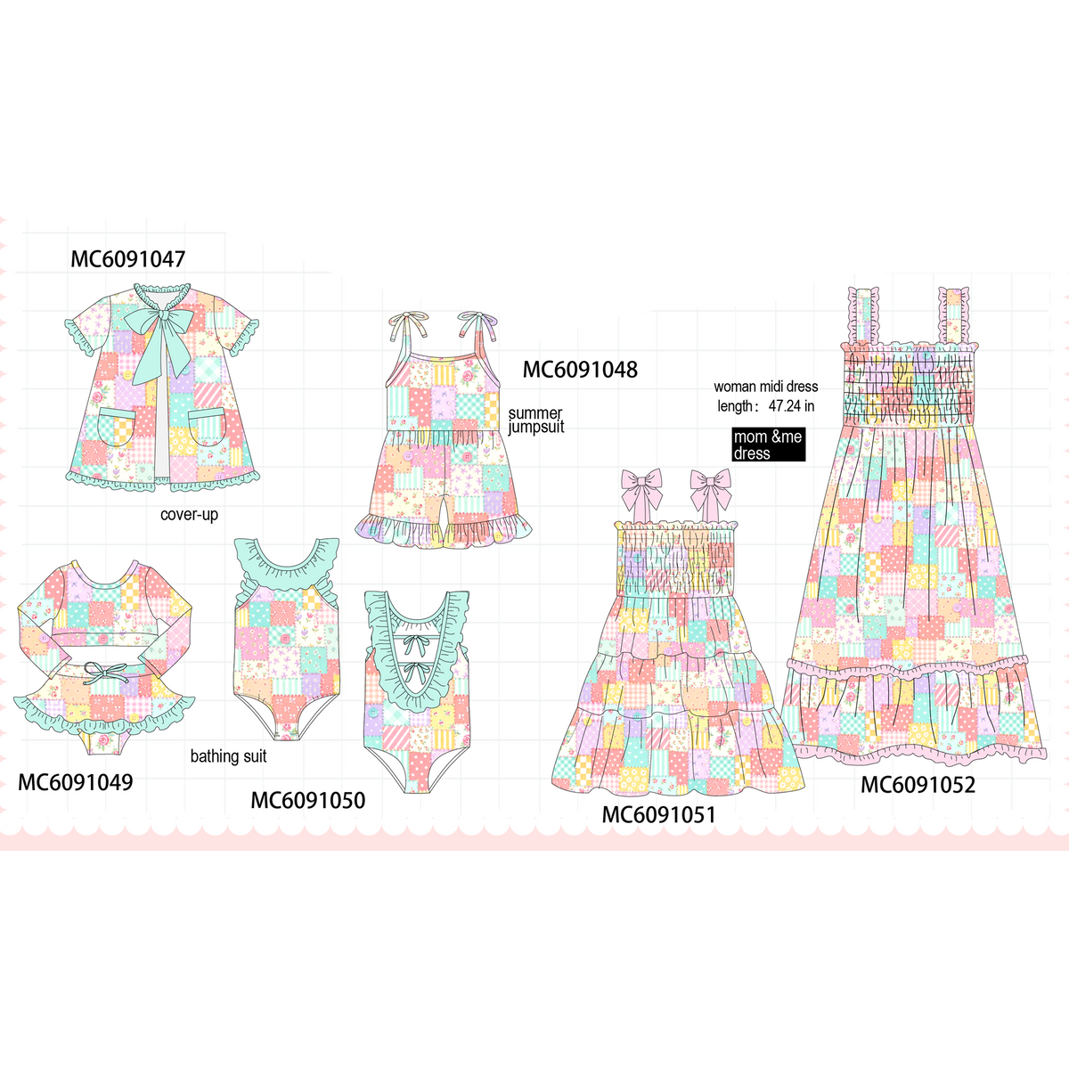 PO37: Multicolored Patchwork Ruffle Collection 2 (ETA March)