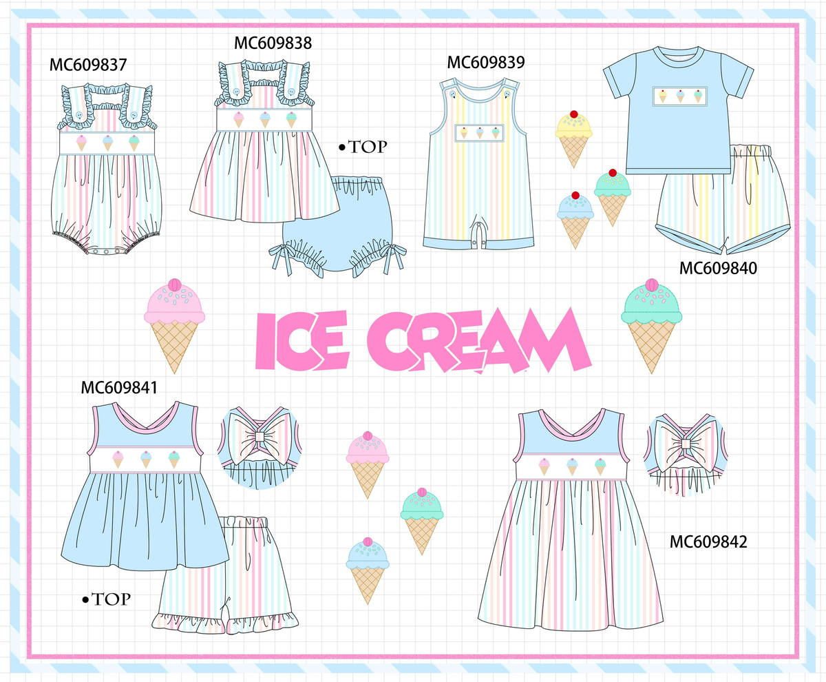 PO37: Multicolored Stripe Ice Cream Embroidery Collection (ETA March)