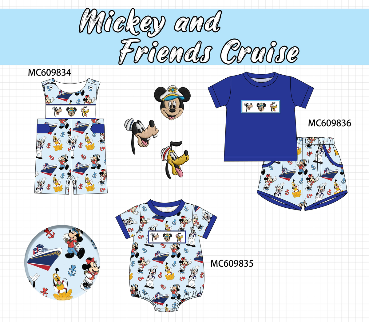 PO37: Navy Character Embroidery Collection (ETA March)