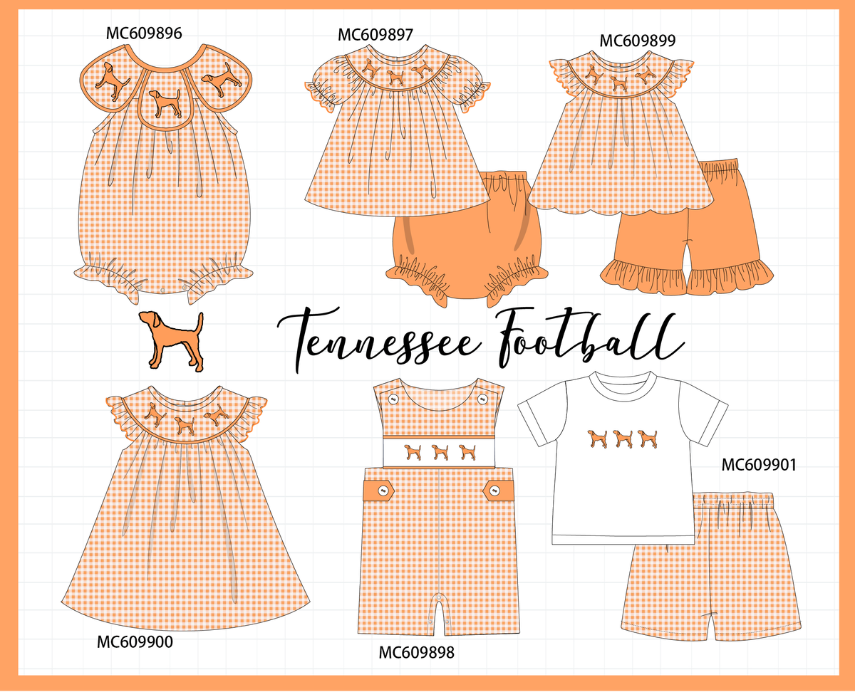 PO37: Orange Tennessee Embroidery Gingham Collection (ETA March)
