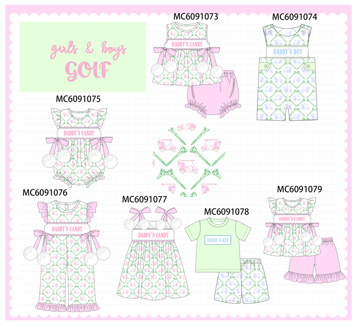 PO37: Pink Daddy's Candy Embroidery Golf Cart Collection (ETA March)
