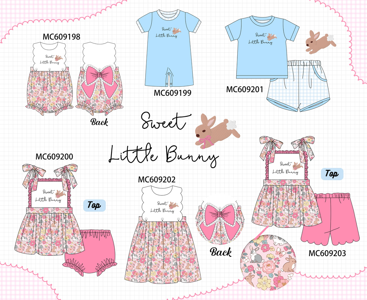 PO36.5 Pink&blue Sweet Little Bunny Embroidery Floral Collection (ETA March)