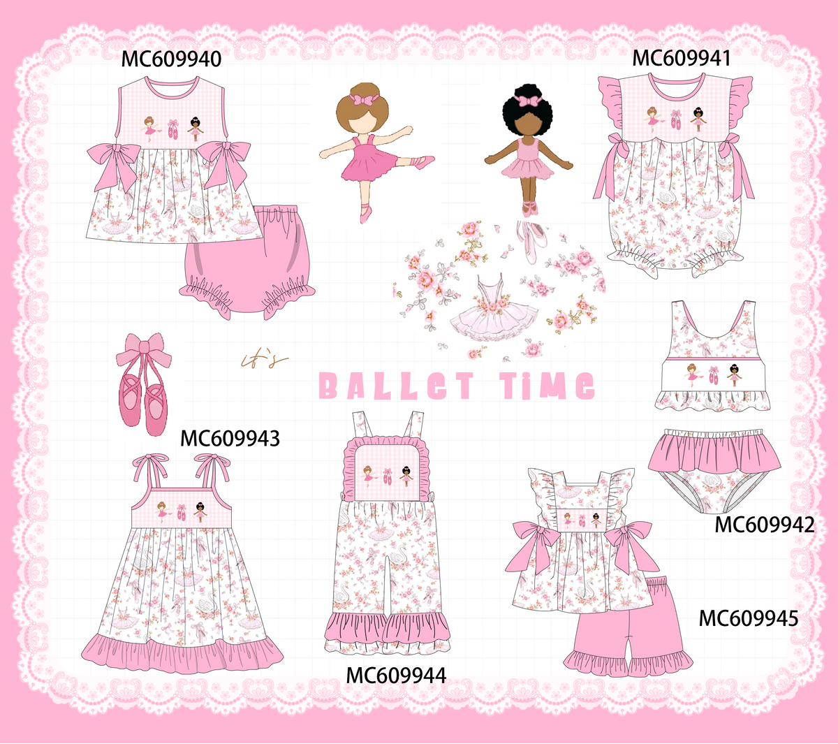 PO37: Pink Ballet Time Embroidery Collection (ETA March)