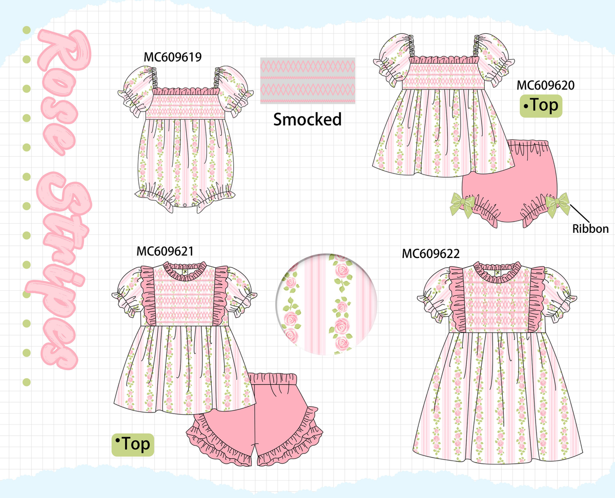 PO37: Pink Floral Print Ruffle Smocked Collection (ETA March)