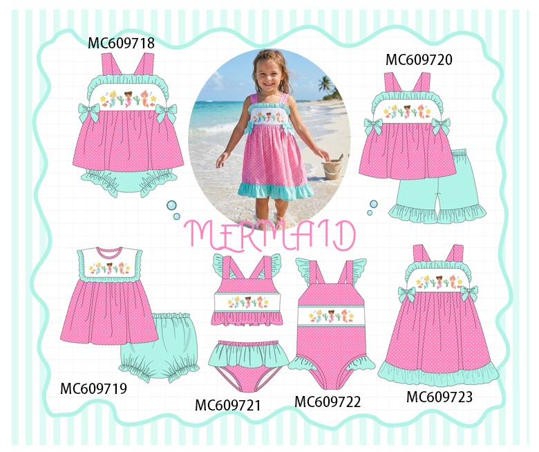 PO37: Pink Mermaid Embroidery Ruffle Collection (ETA March)