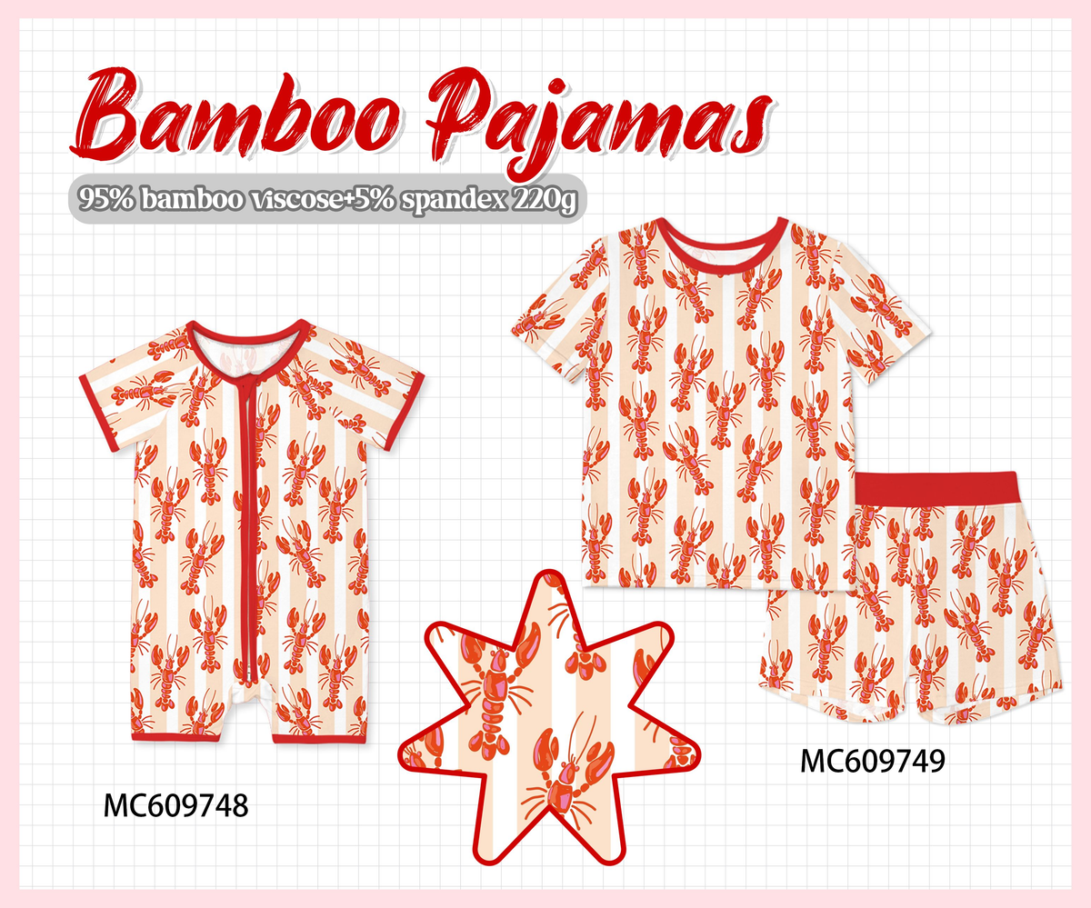 PO37: Red Lobster Print Bamboo Collection (ETA March)