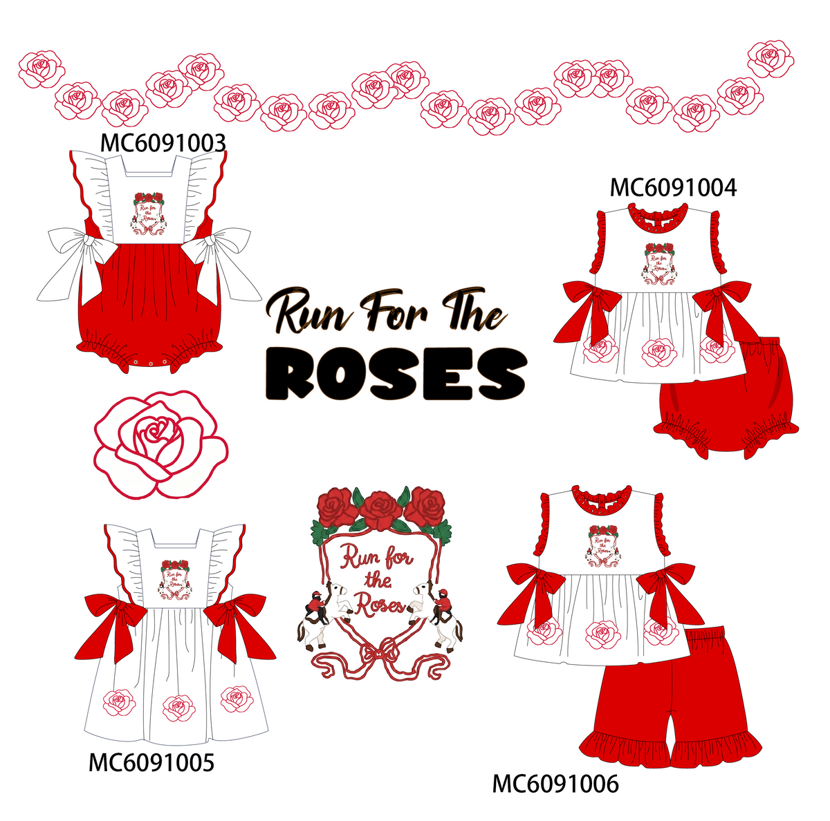 PO37: Red Run For The Roses Ruffle Collection (ETA March)