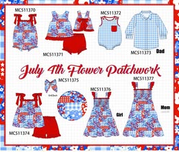 July 4th Flower Patchwork Set - Girls (RTS)
